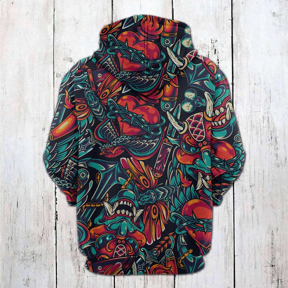 Japan Vintage Tattoo Pullover Premium Hoodie, Perfect Outfit For Men And Women On Christmas New Year Autumn Winter - Image 3