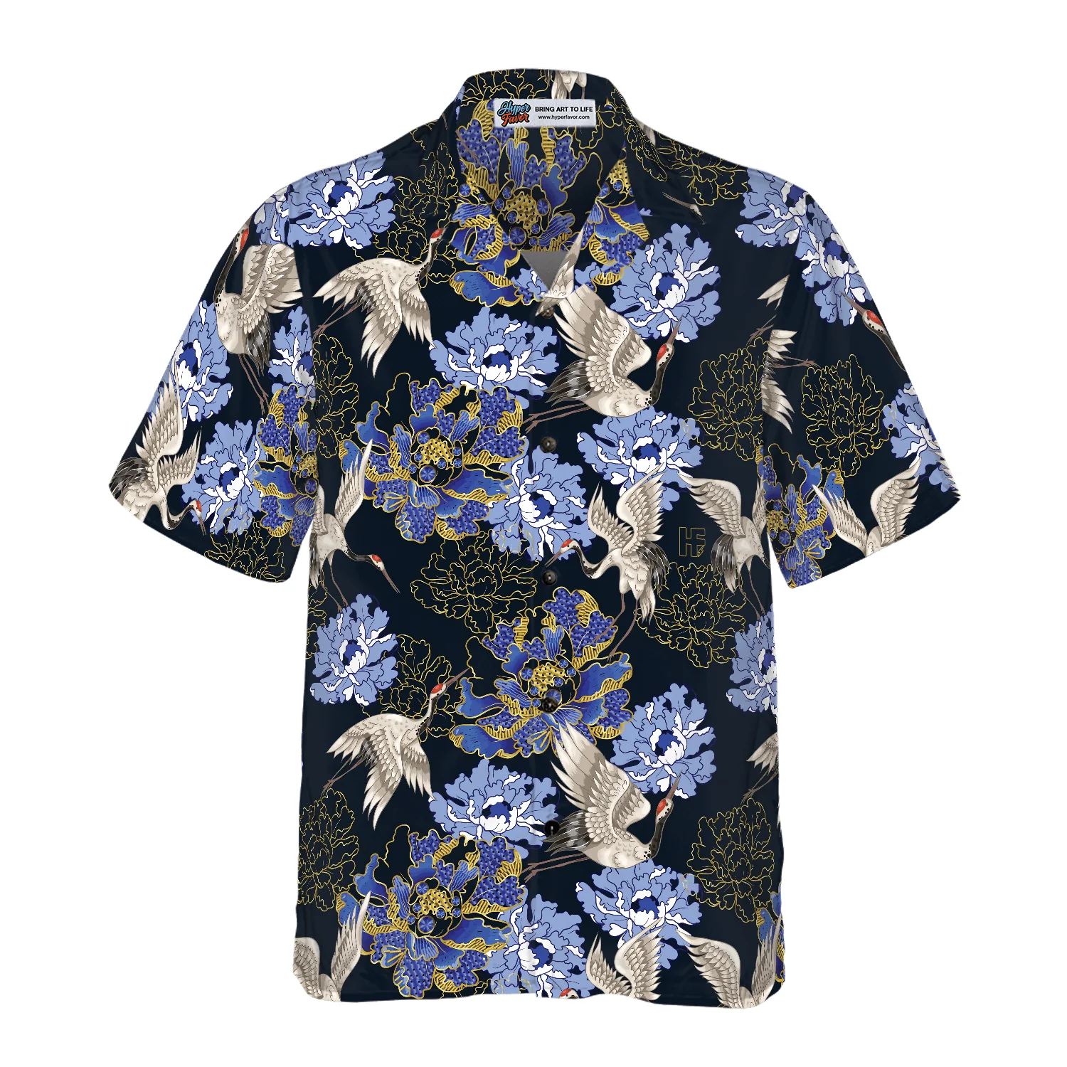 Japanese White Cranes Hawaiian Shirt, Colorful Summer Aloha Shirts For Men Women, Perfect Gift For Husband, Wife, Boyfriend - Image 2