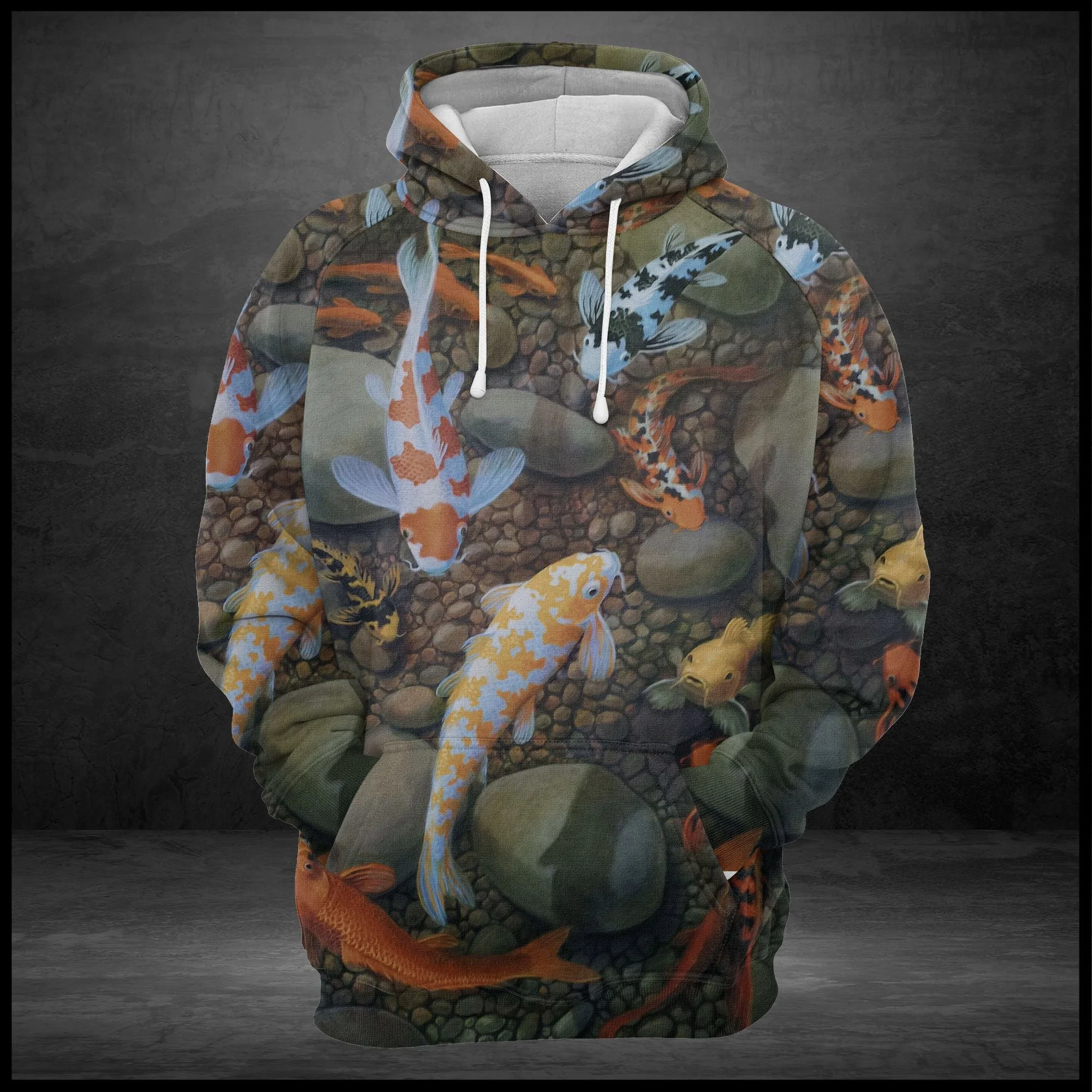 Koi Pond Pullover Premium Hoodie, Perfect Outfit For Men And Women On Christmas New Year Autumn Winter