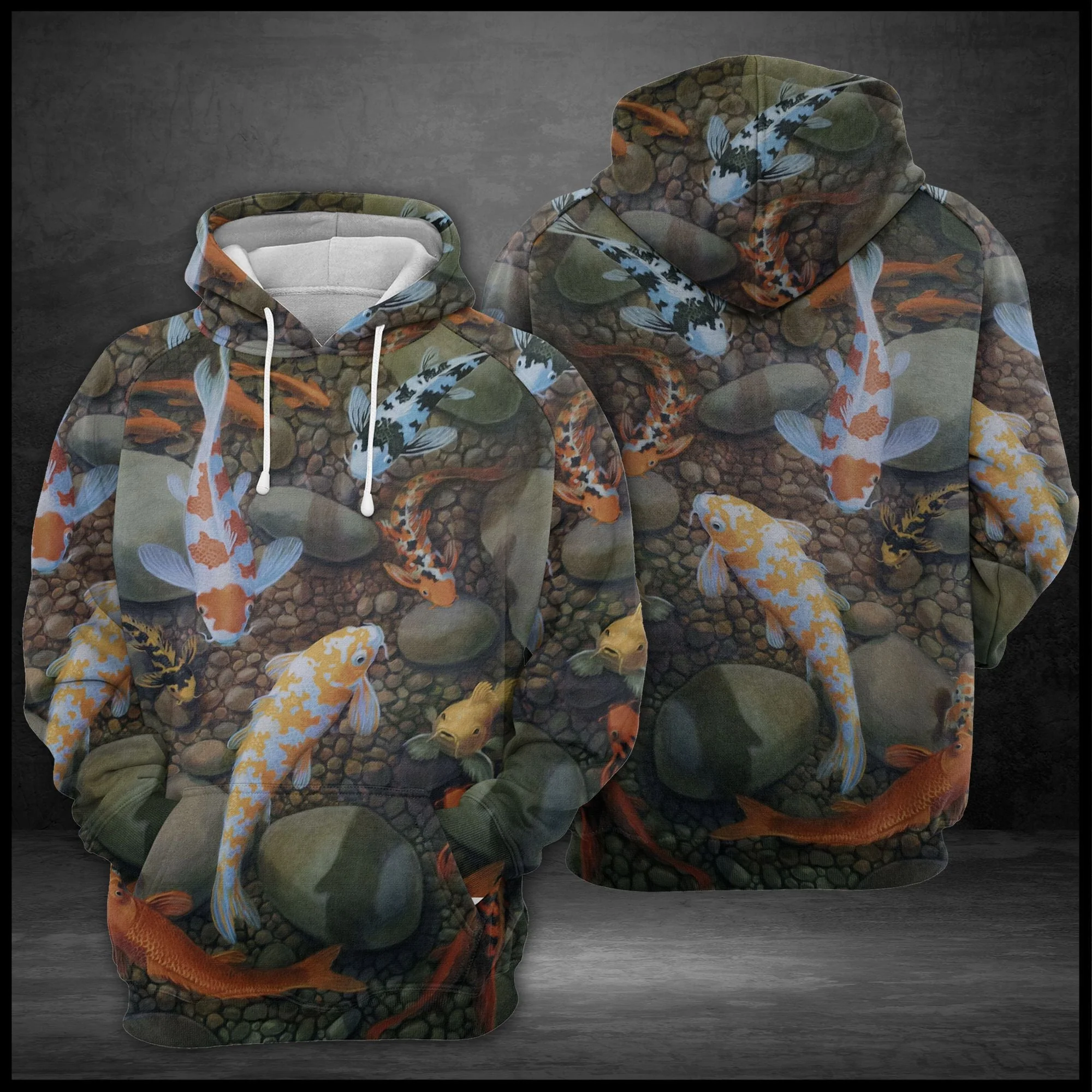 Koi Pond Pullover Premium Hoodie, Perfect Outfit For Men And Women On Christmas New Year Autumn Winter - Image 4