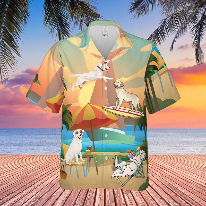 Labrador Retriever Aloha Hawaiian Shirts For Summer, Tropical Hawaiian Set Holiday Outfits For Men Women, Gift For Friend, Dog Lovers, Dog Mom Dad - Image 2