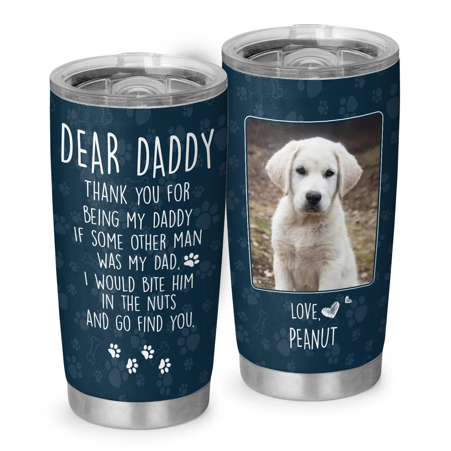 Labrador Retriever Personalized Tumbler To Dad - Thank You For Being My Daddy Tumbler - Perfect Gift For Dad From Son, Labrador Lover - Image 5