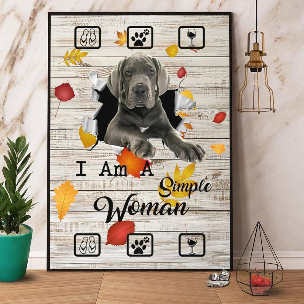 Labrador Retriever Portrait Canvas - I Am A Simple Woman Canvas, Perfect Gift For Dog lover, Labrador Retriever Lover