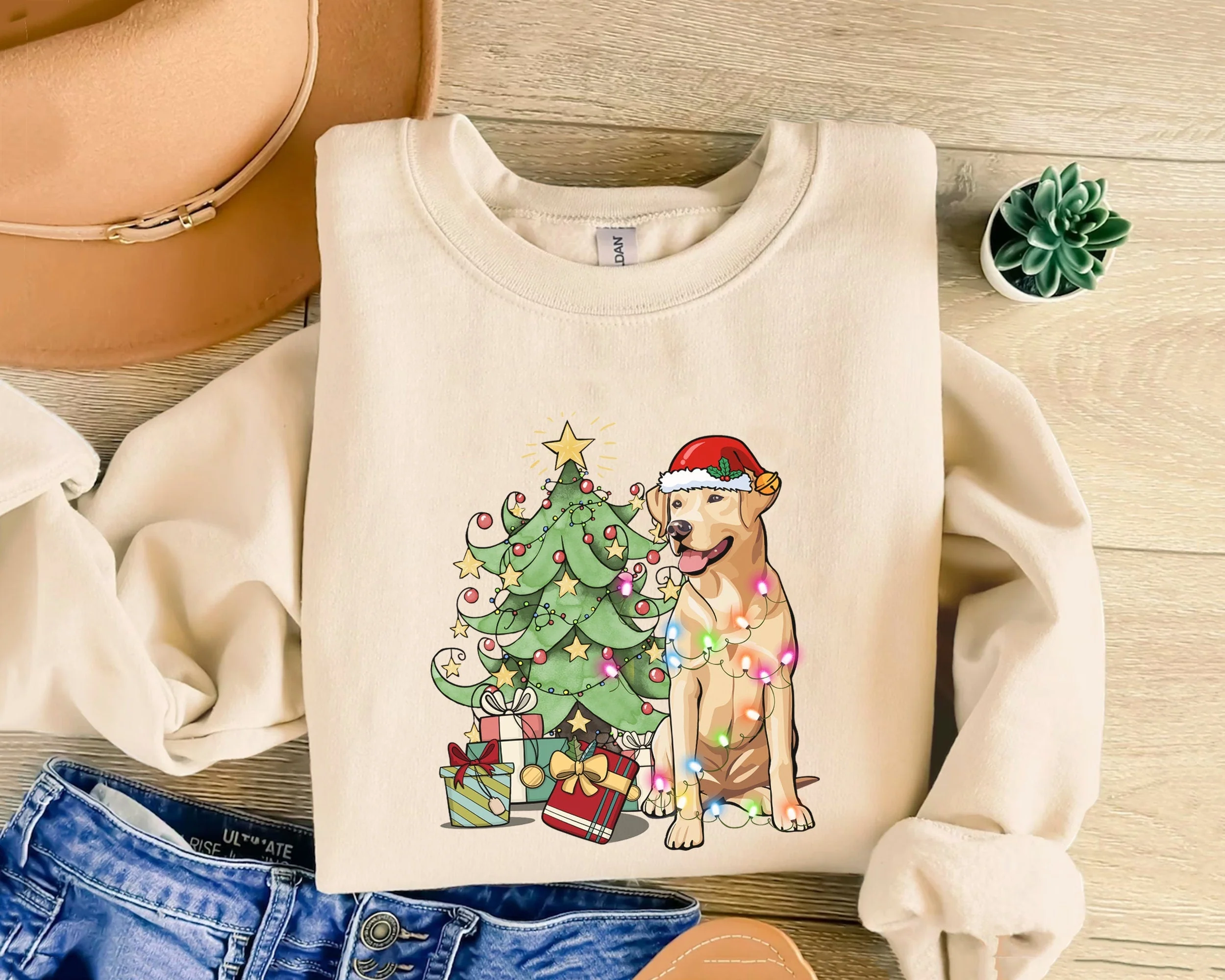 Labrador Retriever Shirt, Labrador Retriever Christmas Sweatshirt, Labrador Retriever Xmas Gift, Labrador Retriever Christmas Tree Shirt - Image 2