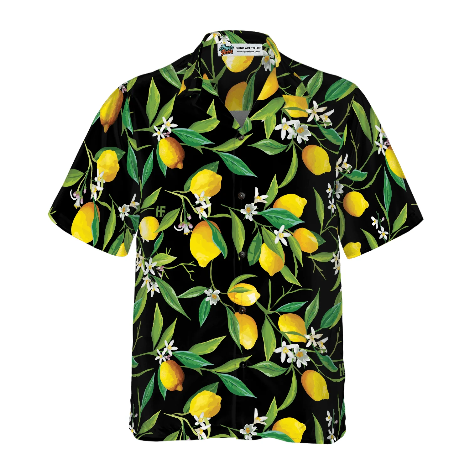 Lemon In Black Hawaiian Shirt, Colorful Summer Aloha Shirt For Men Women, Perfect Gift For Friend, Family, Husband, Wife, Boyfriend, Girlfriend - Image 2