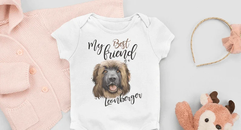 Leonberger Baby Onesies, My Best Friend Leonberger Lover Newborn Onesies - Perfect Gift For Baby, Baby Gift Onesie