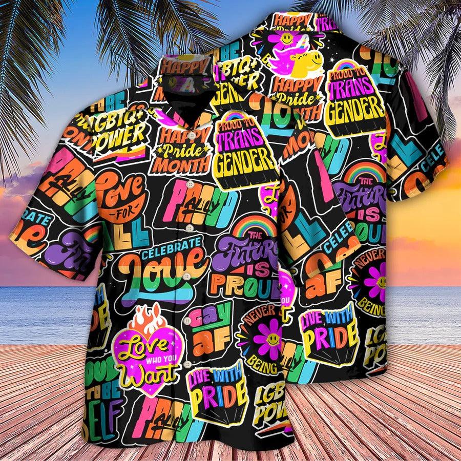 LGBT Aloha Hawaiian Shirt For Summer - LGBT Love Is Love Pride Month Hawaiian Shirt - Rainbow Hawaiian Shirt - Perfect Gift For LGB