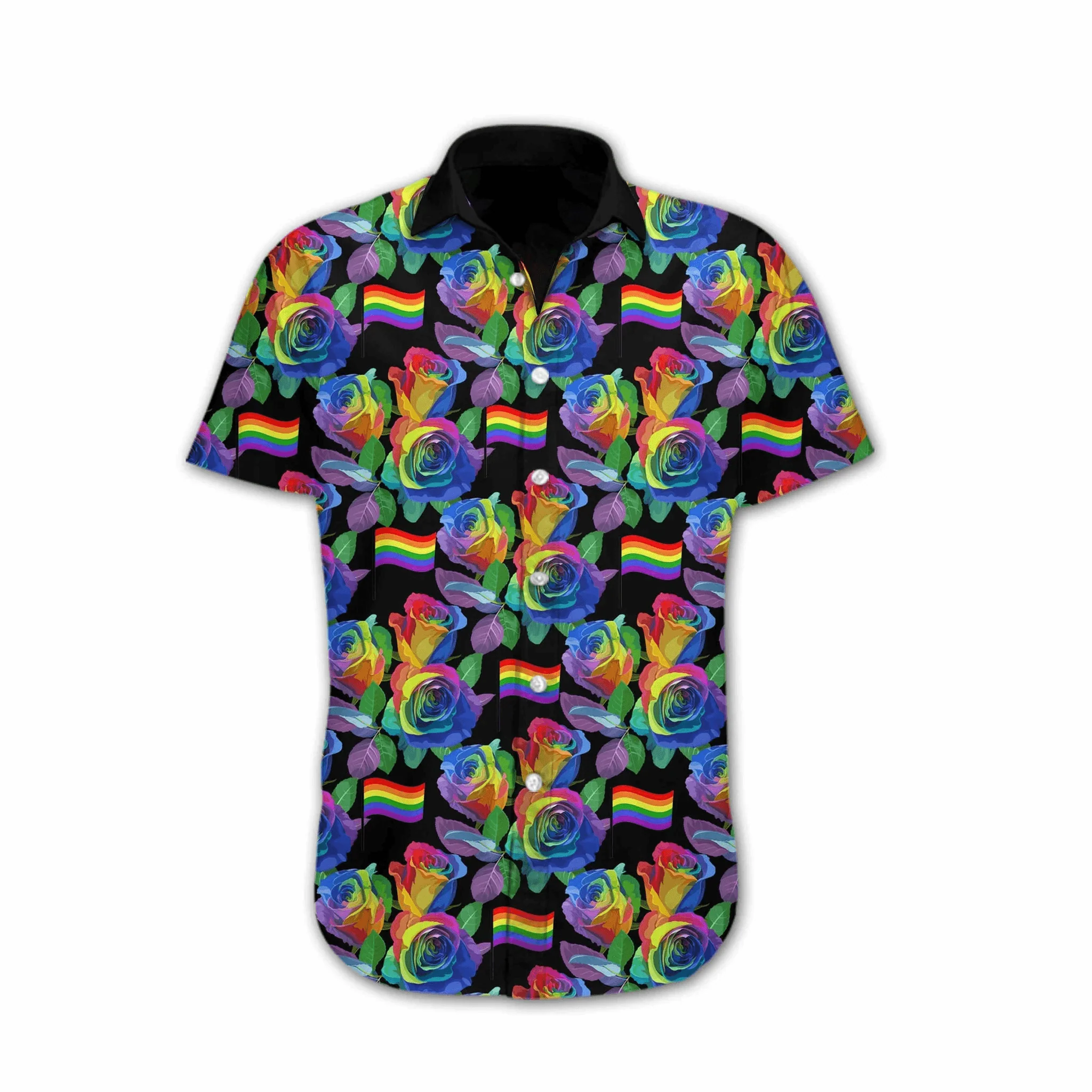 LGBT Aloha Hawaiian Shirts For Summer, Ally Pride Month Rose Colorful Of LGBT Hawaiian Shirts, Gift For Gaymer And Lesbian - Image 2