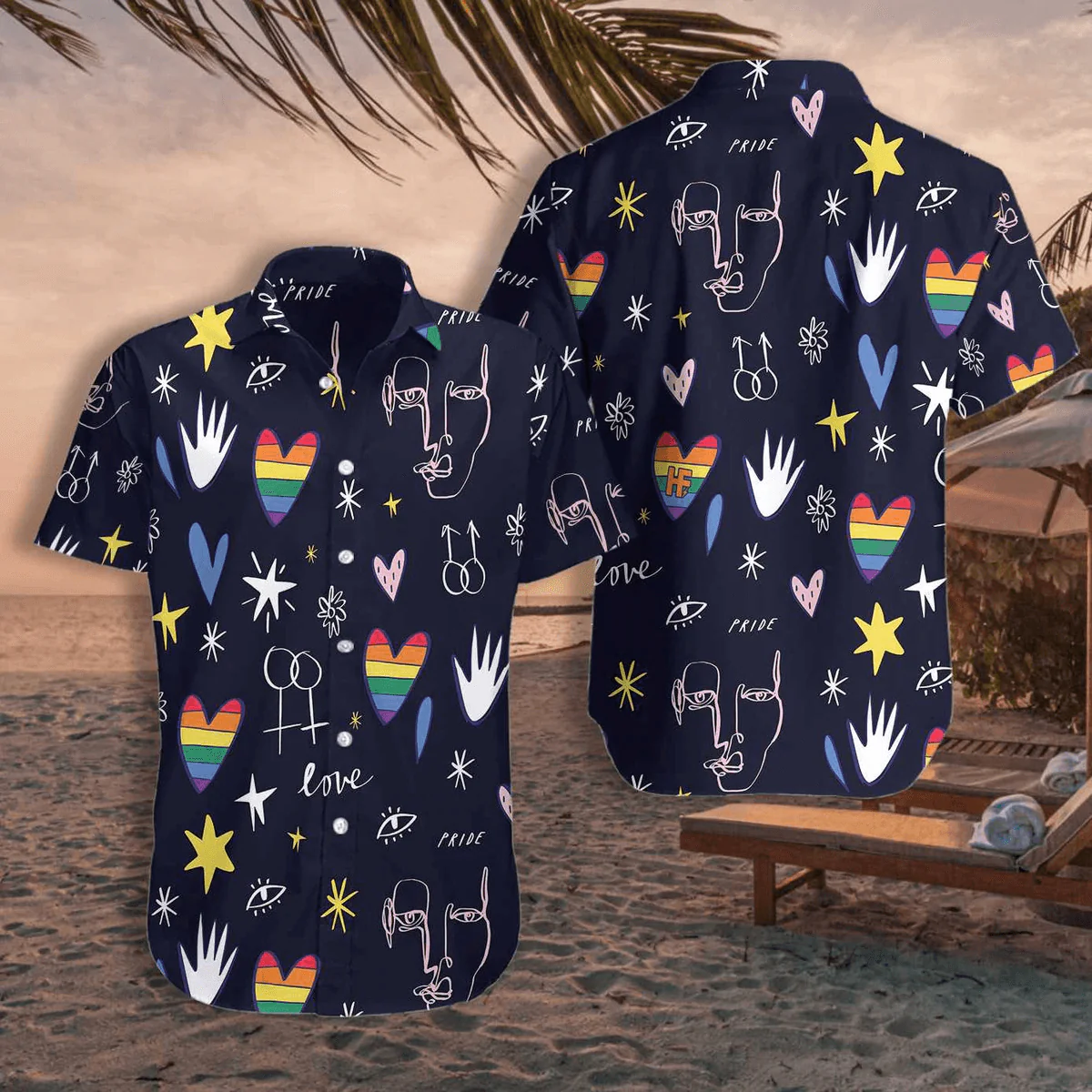 LGBT Aloha Hawaiian Shirts For Summer, Happy LGBT Colorful Rainbow Hawaiian Shirts, Pride Gift For Gaymer And Lesbian, Gay