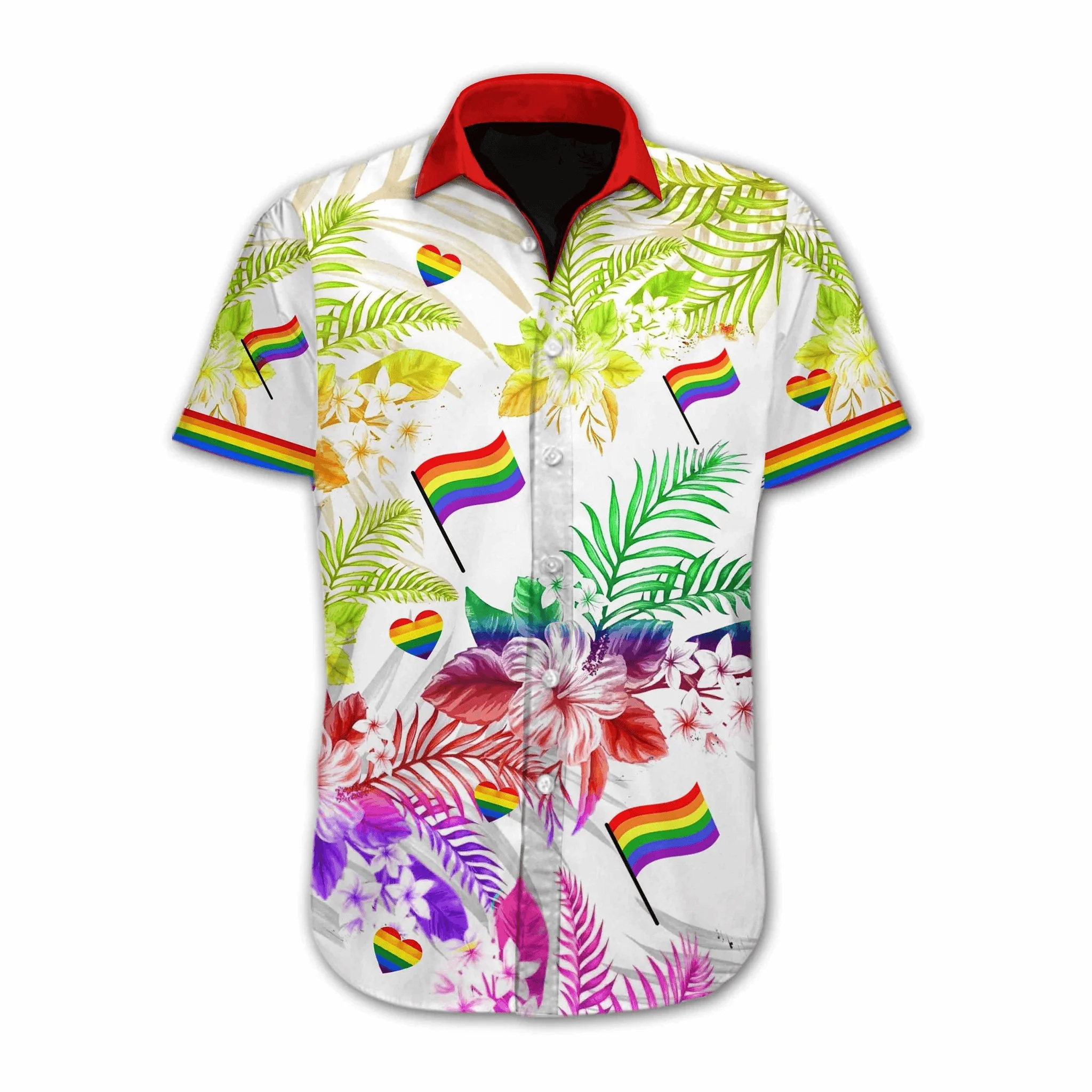 LGBT Aloha Hawaiian Shirts For Summer, Pride Love Is Love Vivid Tropical Colorful Rainbow LGBT Hawaiian Shirts, Pride Gift For Gaymer And Lesbian - Image 2