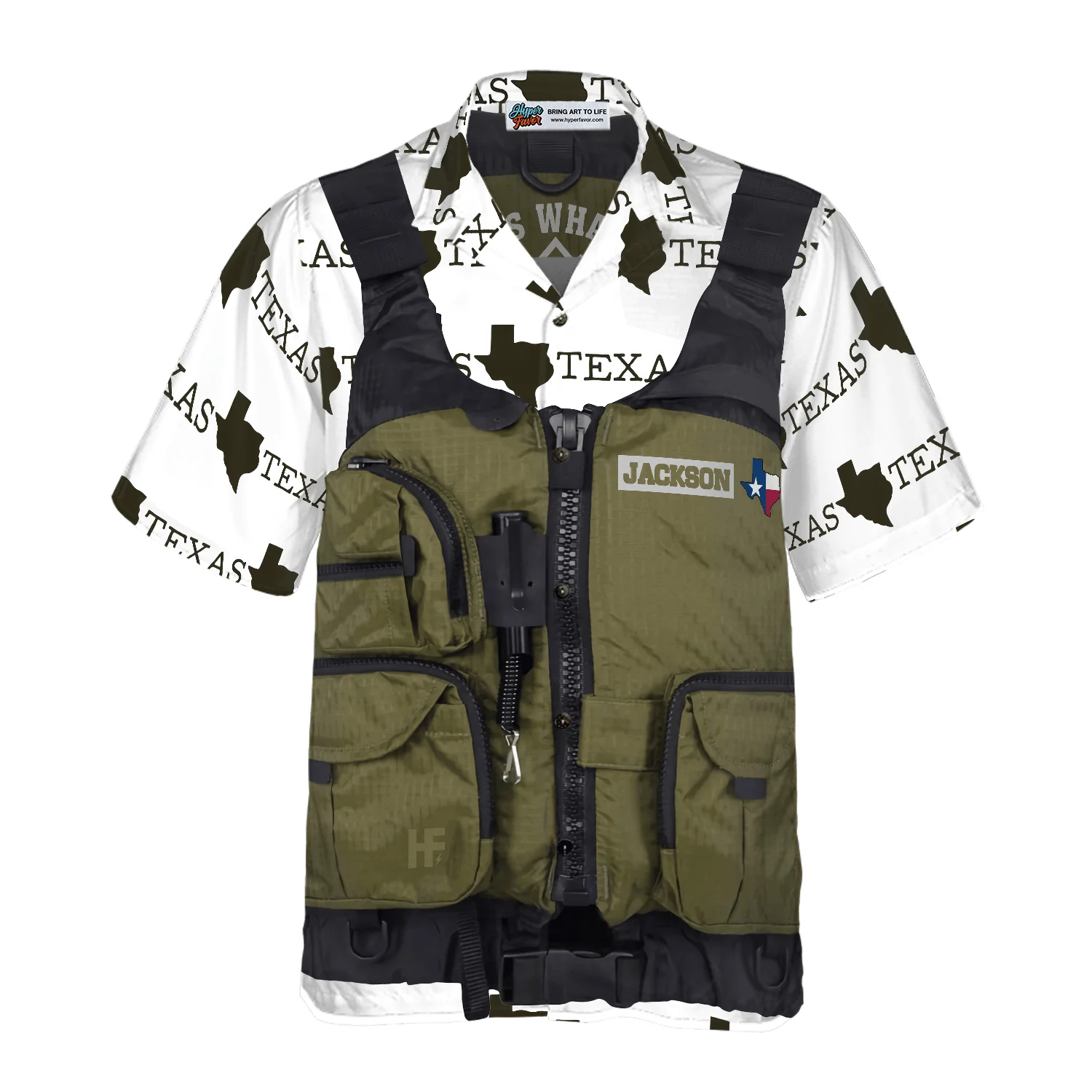 Life Vest Kayak & Fishing Texas Custom Hawaiian Shirt, State Of Texas Logo Texas Flag, Personalized Summer Aloha Shirt Gift For Men Women, Friend - Image 4
