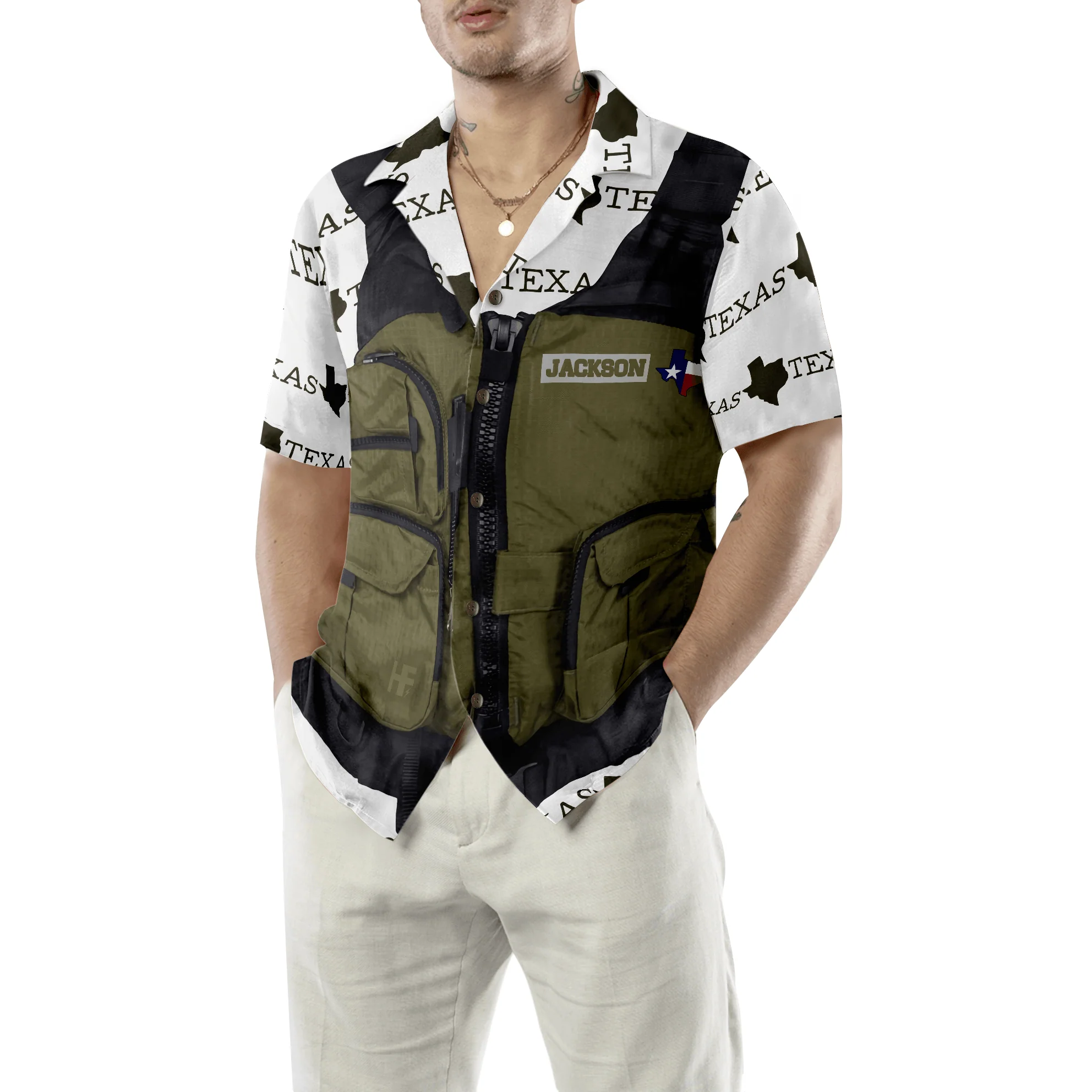 Life Vest Kayak & Fishing Texas Custom Hawaiian Shirt, State Of Texas Logo Texas Flag, Personalized Summer Aloha Shirt Gift For Men Women, Friend - Image 5