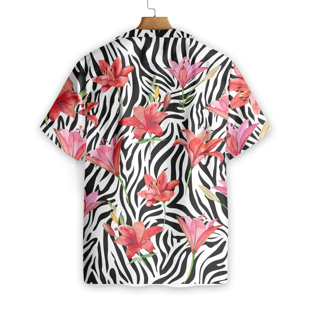 Lily Zebra Watercolor Painting Art Hawaiian Shirt, Funny Aloha Shirt - Perfect Gift For Friends, Husband, Boyfriend, Family, Summer Lovers - Image 2