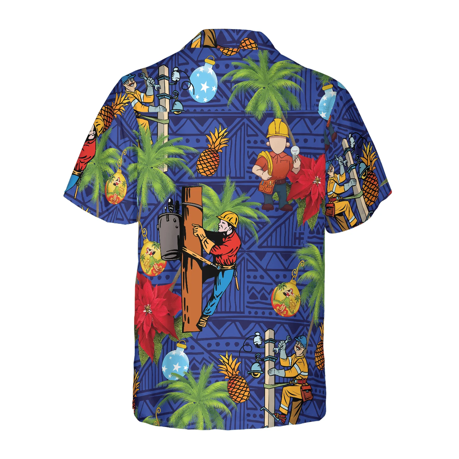 Lineman Hawaiian Shirt - Lineman Proud Tropical Pineapple Palm Tree Hawaiian Shirt, Colorful Summer Aloha Shirt For Men Women, Gift For Friend, Family - Image 2