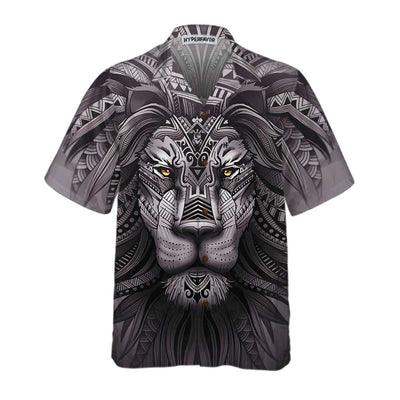Lion Hawaiian Shirt, Polynesian Lion Tattoo Lion Aloha Shirt For Men And Women - Perfect Gift For Lion Lover, Husband, Boyfriend, Friend, Family - Image 2