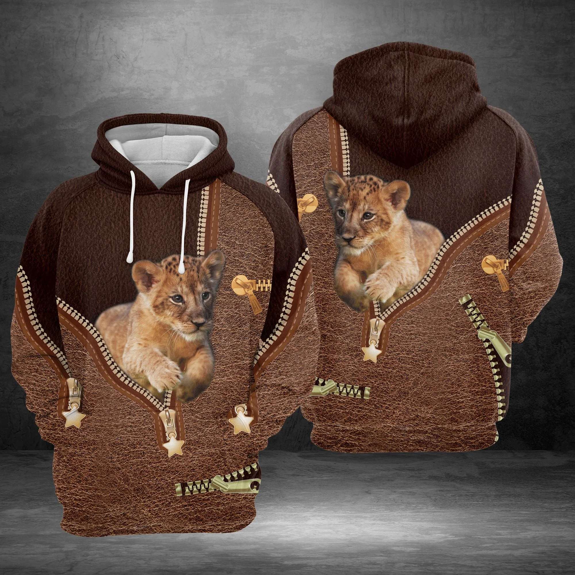 Lion Leathe Pullover Premium Hoodie, Perfect Outfit For Men And Women On Christmas New Year Autumn Winter - Image 3