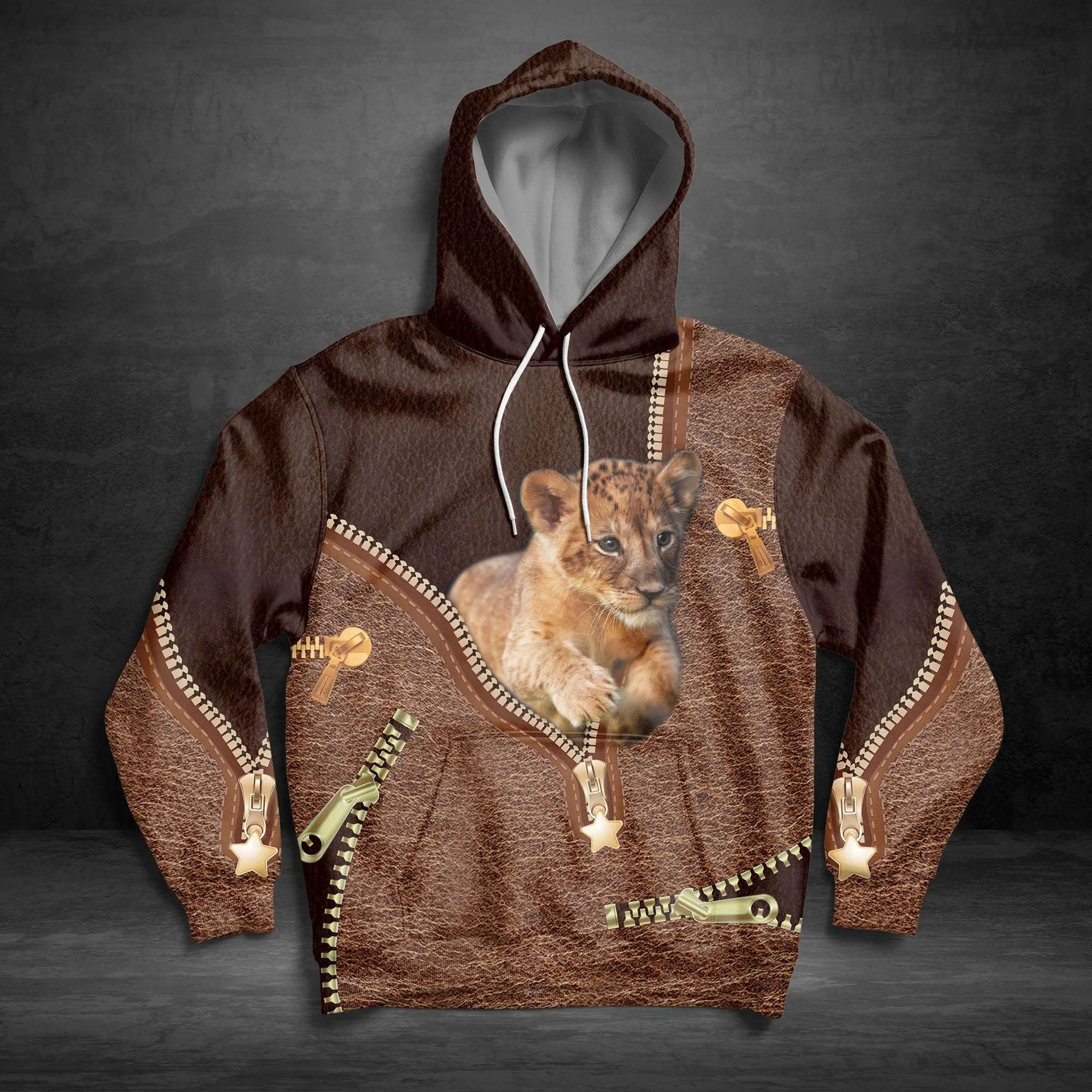 Lion Leathe Pullover Premium Hoodie, Perfect Outfit For Men And Women On Christmas New Year Autumn Winter - Image 4