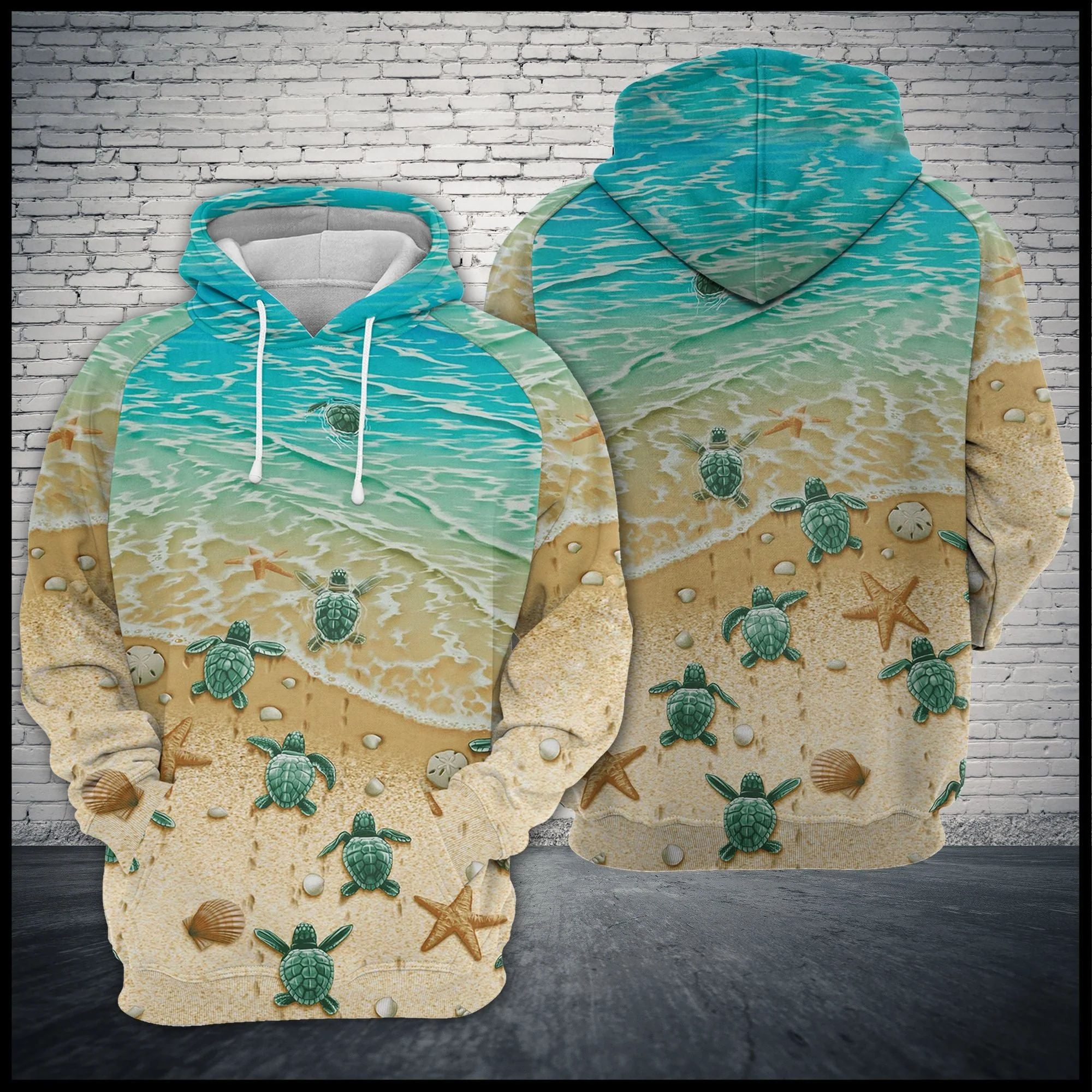 Little Turtle Pullover Premium Hoodie Back To The Sea, Perfect Outfit For Men And Women On Christmas New Year Autumn Winter - Image 3