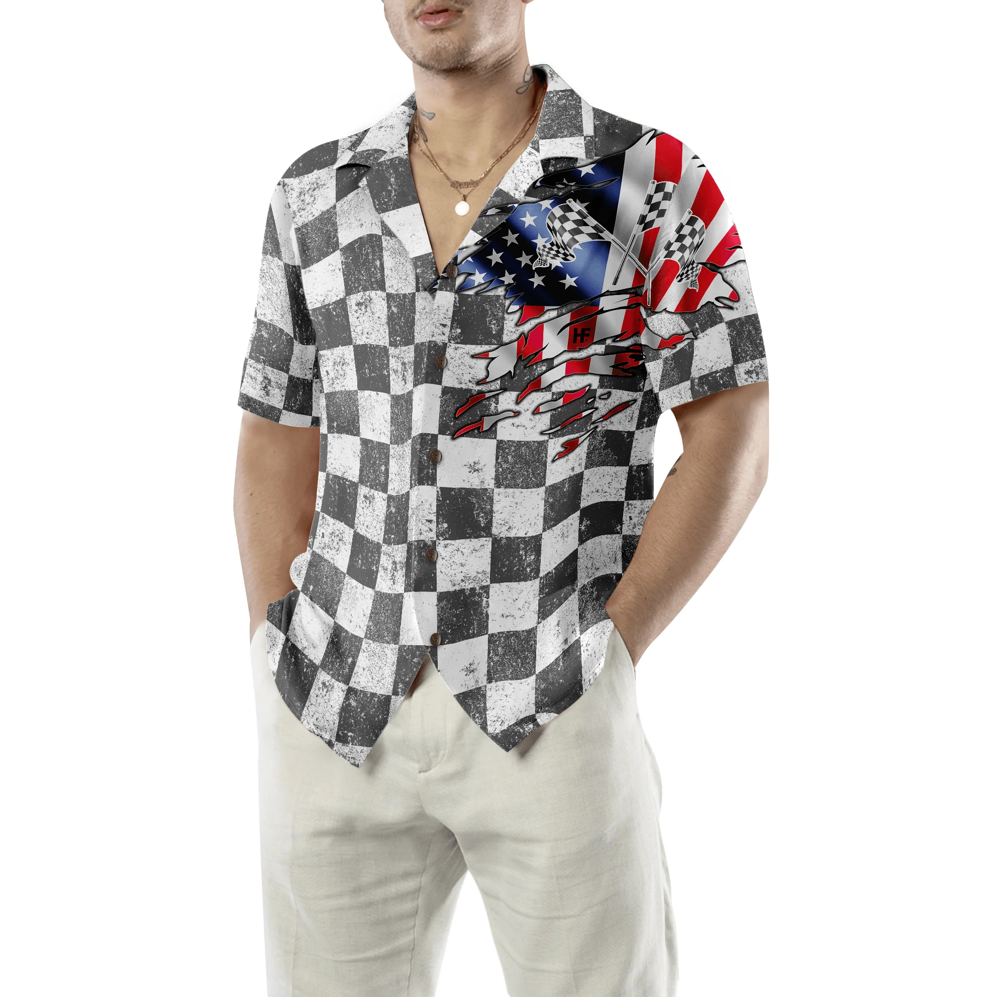 Live Life Like It's The Last Lap, Racing Flag Aloha Hawaiian Shirt For Summer, Colorful Hawaiian Shirt Outfit For Men Women, Gift For Friend, Team - Image 3