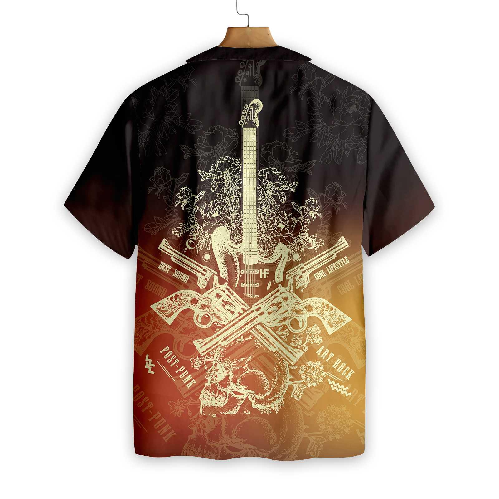 Live Rock And Roll Music Guitar Aloha Hawaiian Shirt For Summer, Colorful Hawaiian Shirt Outfit For Men Women, Friend, Team, Music Guitar Lover - Image 2