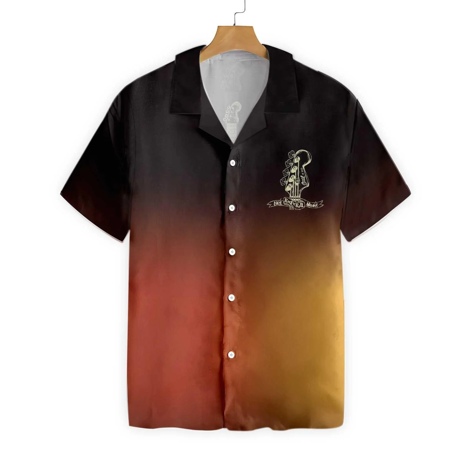 Live Rock And Roll Music Guitar Aloha Hawaiian Shirt For Summer, Colorful Hawaiian Shirt Outfit For Men Women, Friend, Team, Music Guitar Lover - Image 3