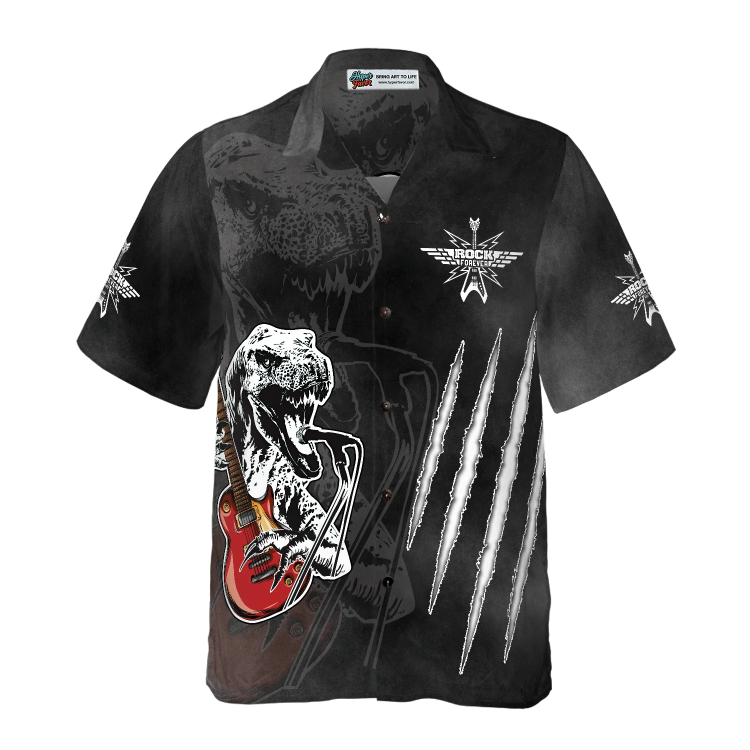 Living By My Rule Rock Guitar Aloha Hawaiian Shirt For Summer, Colorful Hawaiian Shirt Outfit For Men Women, Gift For Friend, Team, Music Guitar Lover - Image 4