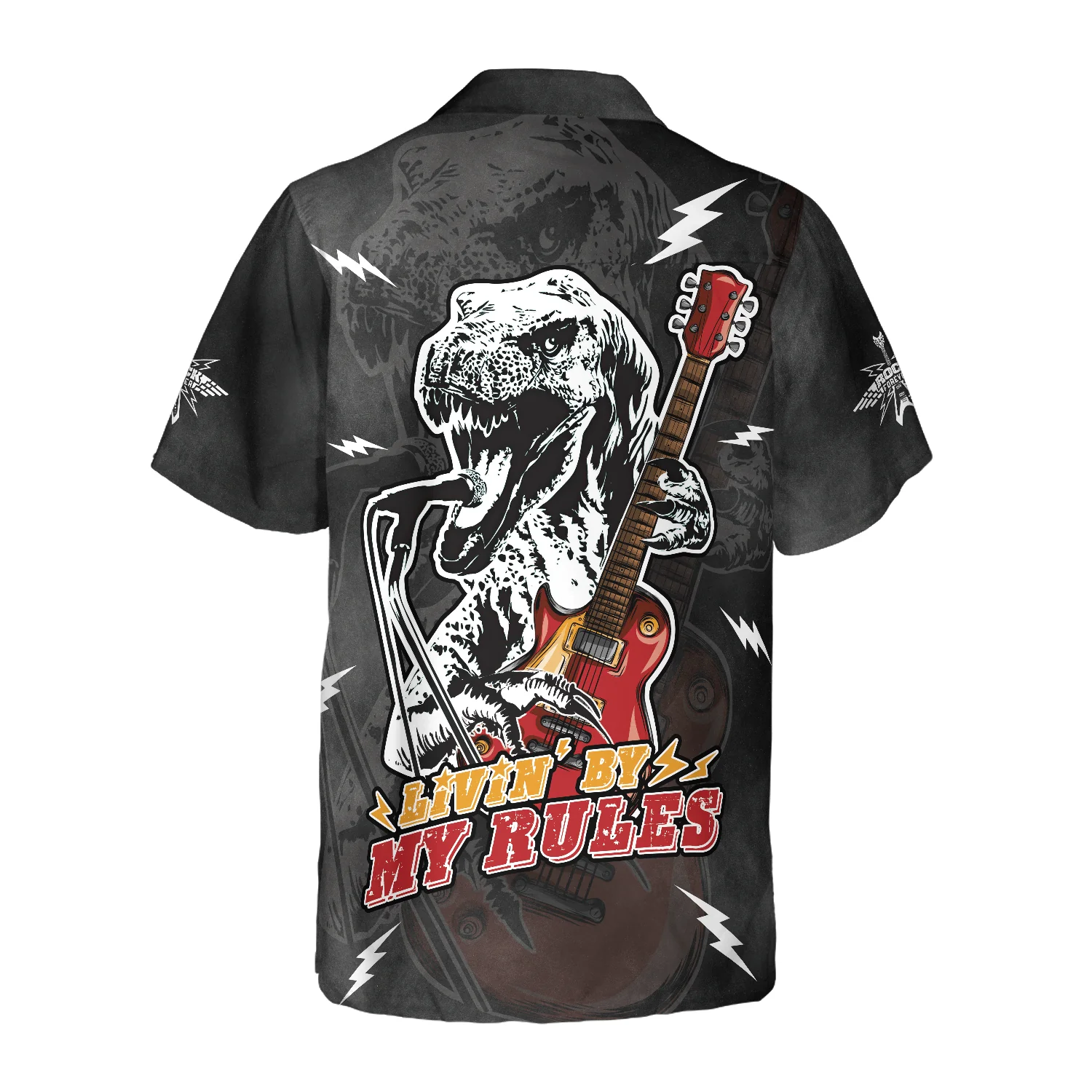 Living By My Rule Rock Guitar Aloha Hawaiian Shirt For Summer, Colorful Hawaiian Shirt Outfit For Men Women, Gift For Friend, Team, Music Guitar Lover - Image 5