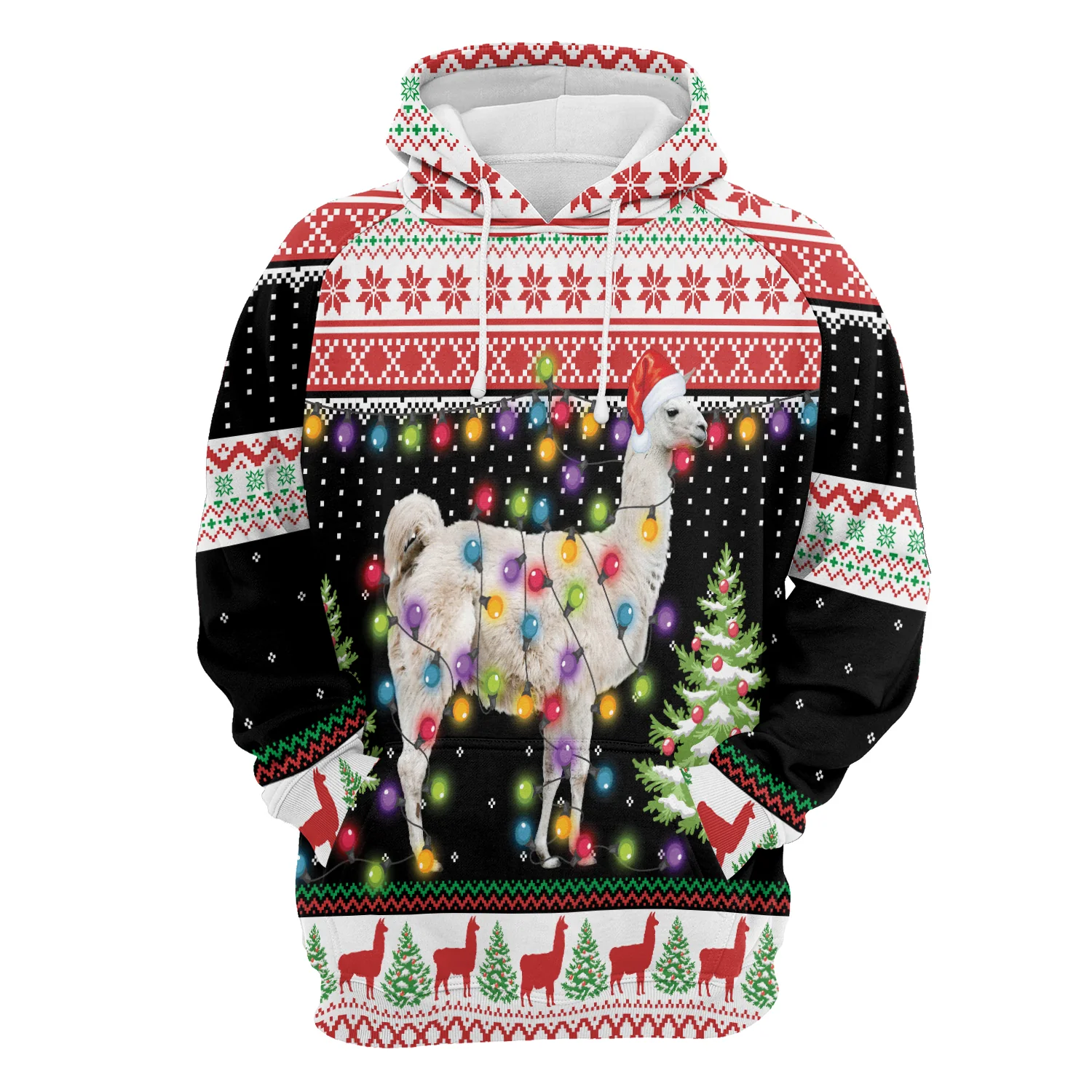 Llama Christmas Hit That Pullover Premium Hoodie, Perfect Outfit For Men And Women On Christmas New Year Autumn Winter
