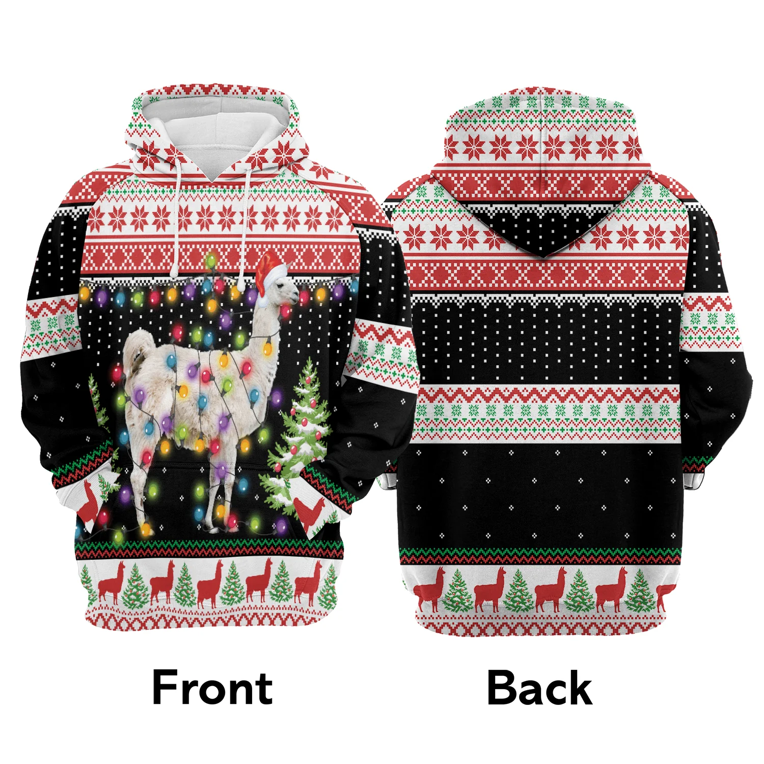Llama Christmas Hit That Pullover Premium Hoodie, Perfect Outfit For Men And Women On Christmas New Year Autumn Winter - Image 2
