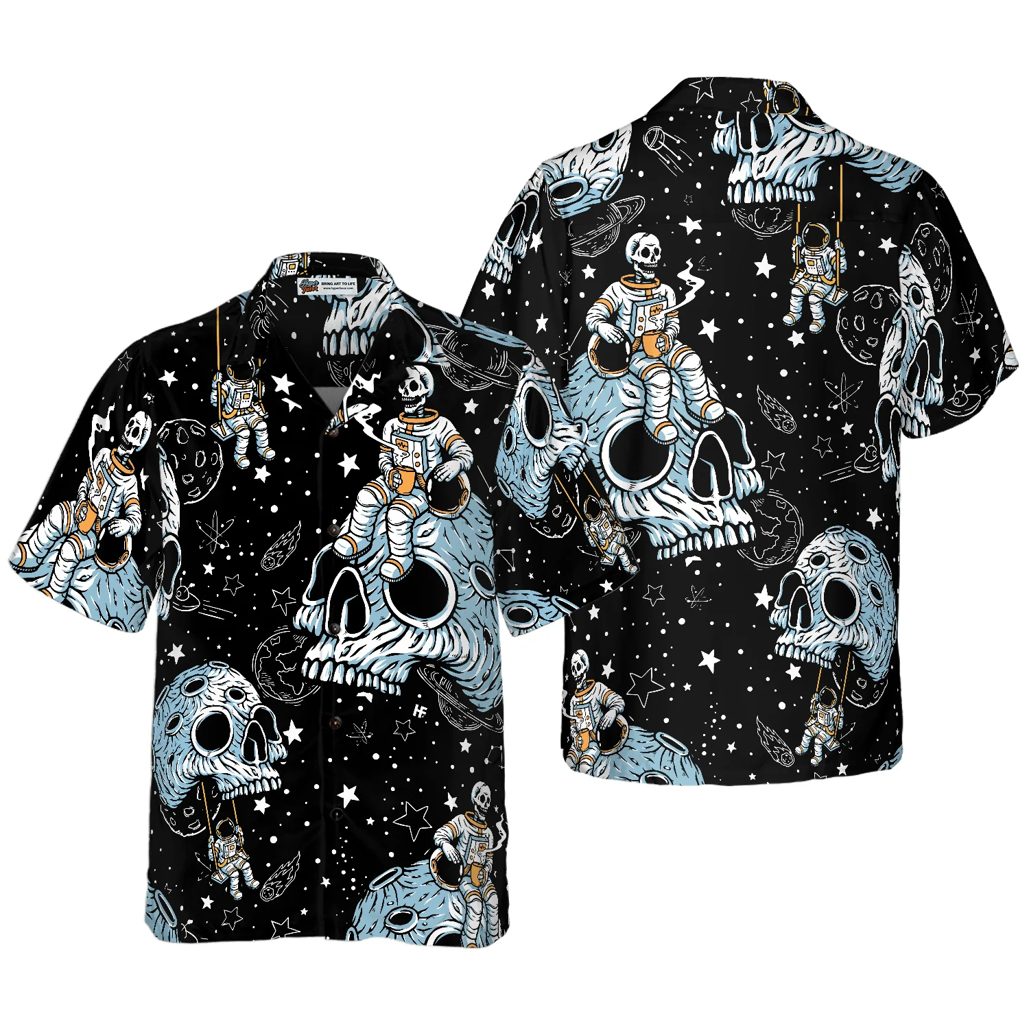 Lonely Skull Planet Outta Space Hawaiian Shirt, Colorful Summer Aloha Shirt For Men Women, Perfect Gift For Friend, Family, Husband, Wife