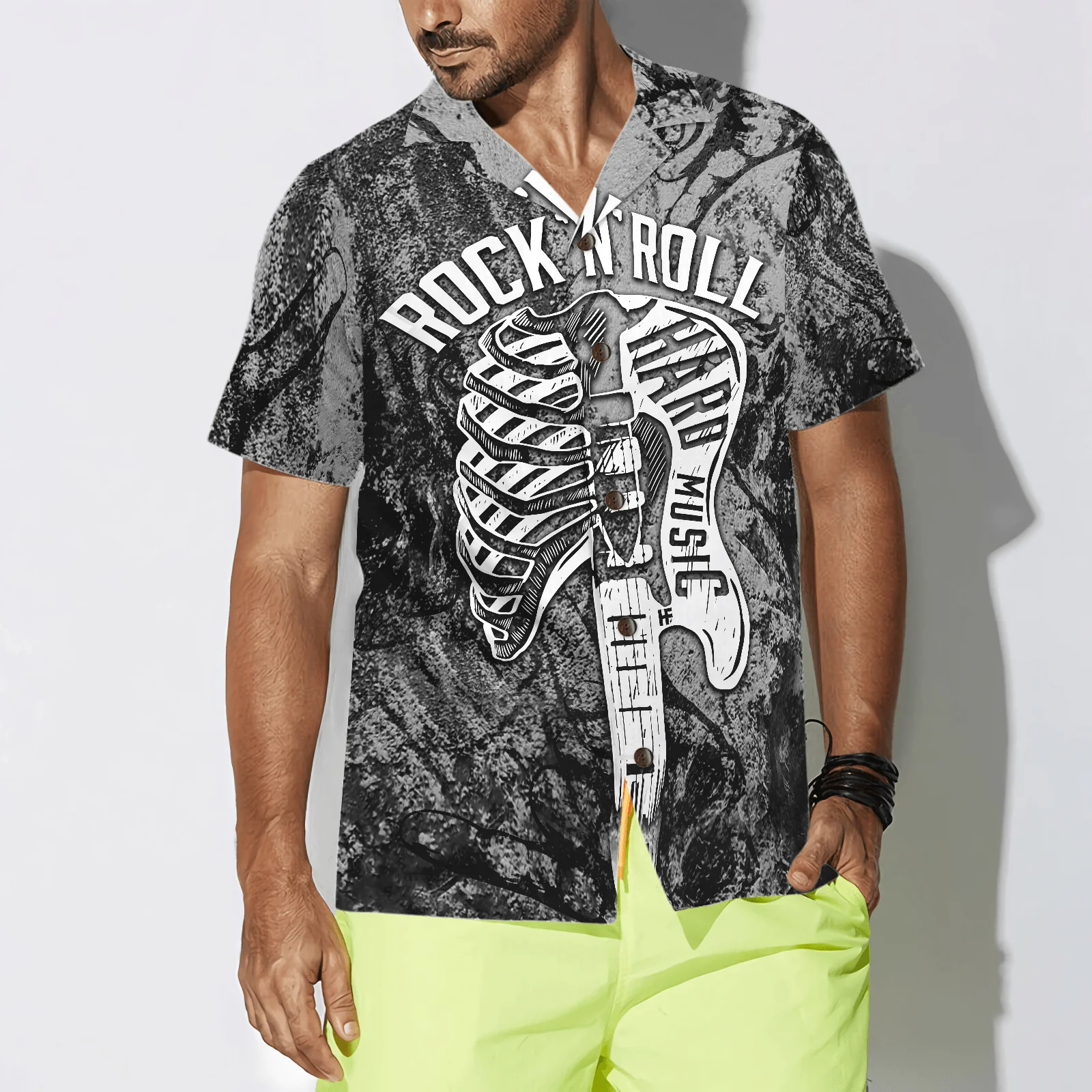 Long Live Rock'n Roll Guitar Aloha Hawaiian Shirt For Summer, Colorful Cool Hawaiian Shirts Outfit For Men Women, Friend, Team, Music Guitar Lovers - Image 2