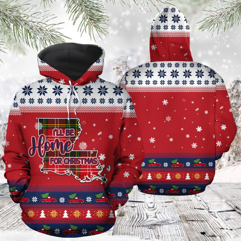 Louisiana Home For Christmas Pullover Premium Hoodie, Perfect Outfit For Men And Women On Christmas New Year Autumn Winter
