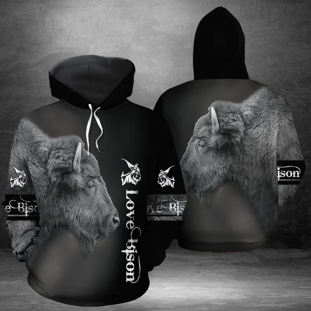 Love Bison Awesome Pullover Premium Hoodie, Perfect Outfit For Men And Women On Christmas New Year Autumn Winter