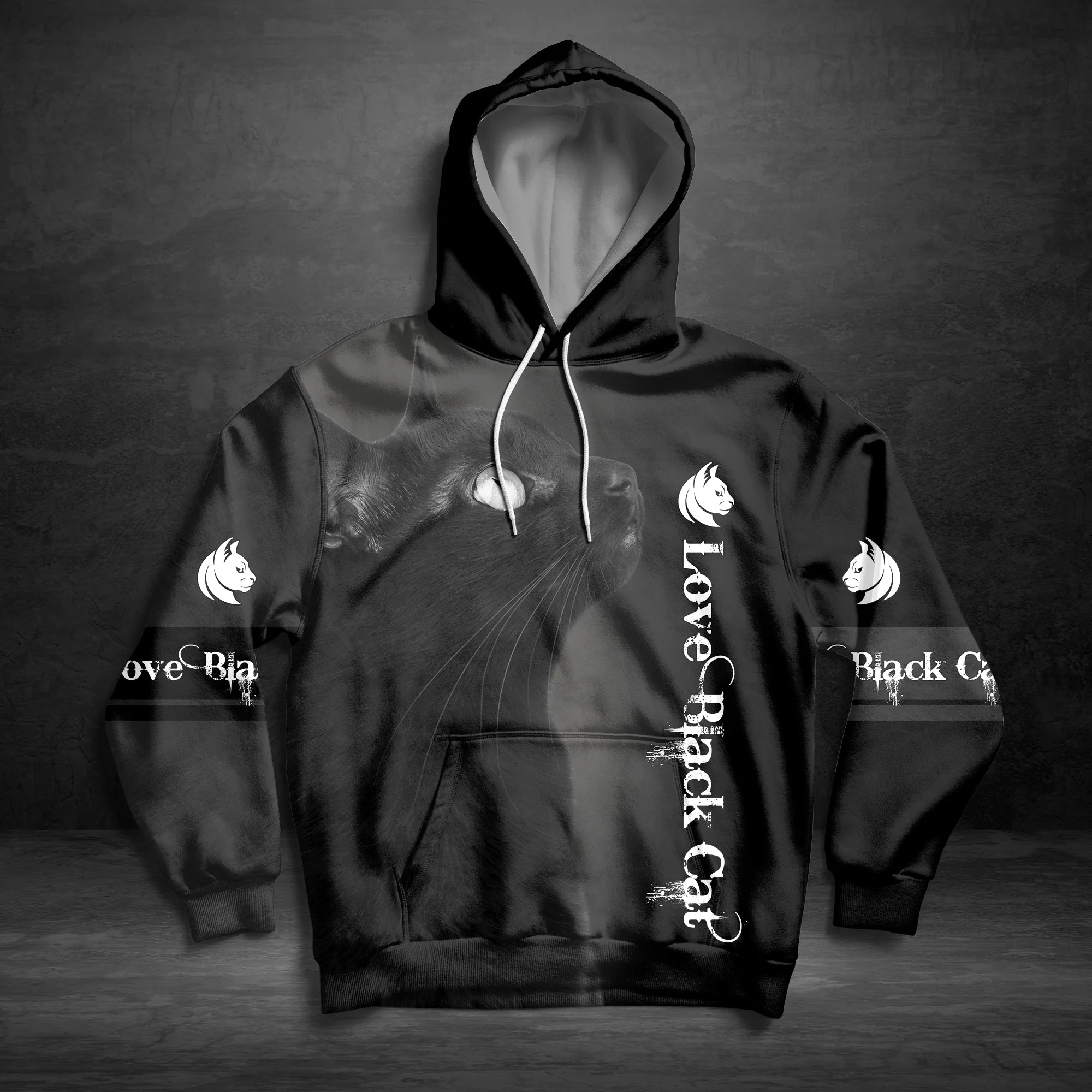 Love Black Cat Awesome Pullover Premium Hoodie, Perfect Outfit For Men And Women On Christmas New Year Autumn Winter - Image 3