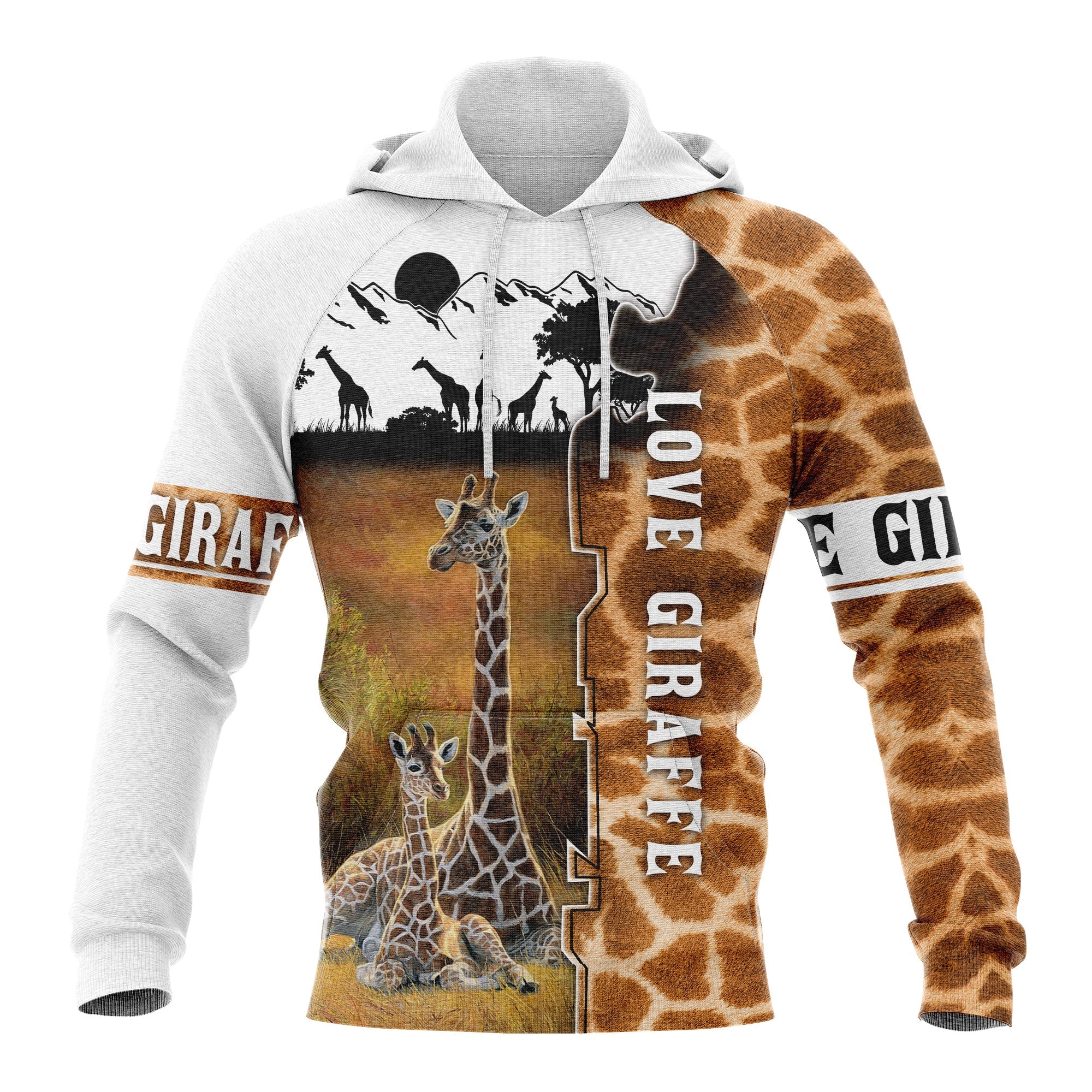 Love Giraffe Pattern Pullover Premium Hoodie, Perfect Outfit For Men And Women On Christmas New Year Autumn Winter