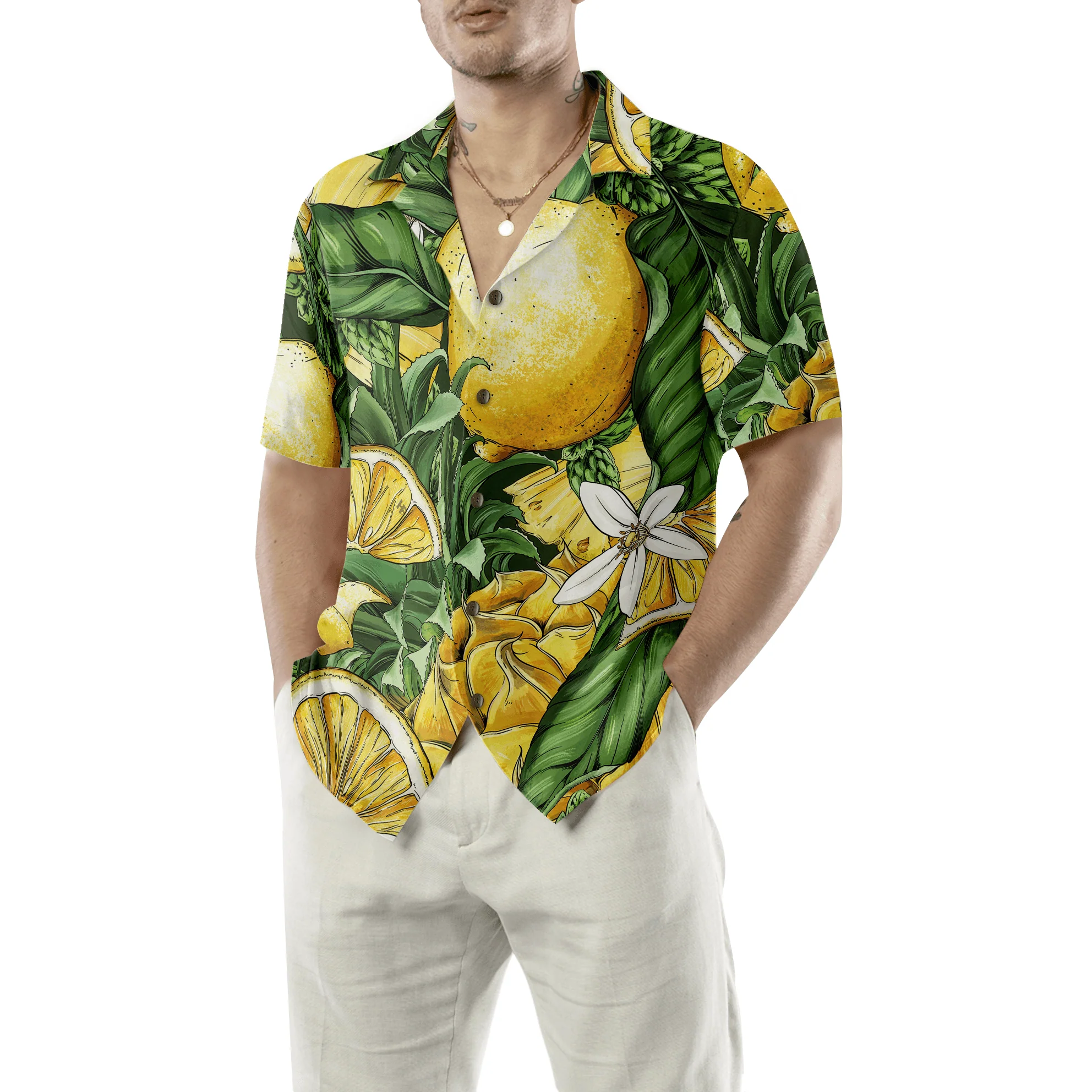 Luxury Summer Lemon & Pineapple Hawaiian Shirt, Colorful Summer Aloha Shirt For Men Women, Perfect Gift For Friend, Team, Family - Image 3
