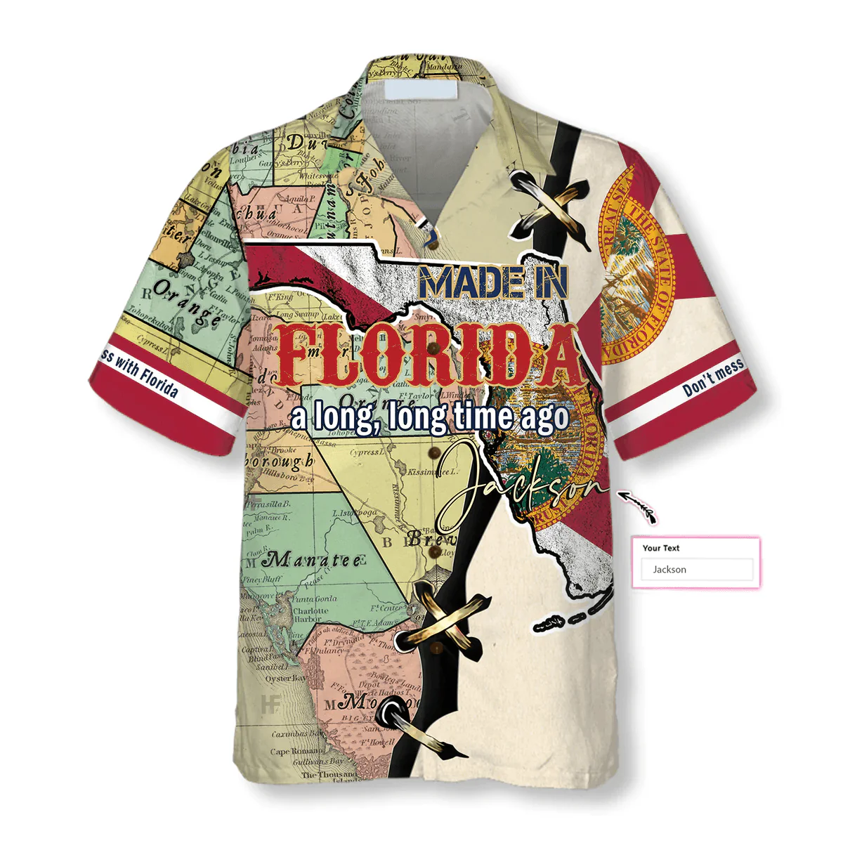 Made in Florida Custom Hawaiian Shirt - Made in Florida a long, long time ago Personalized Hawaiian Shirt - Perfect Gift For Husband, Boyfriend, Friend, Family - Image 2