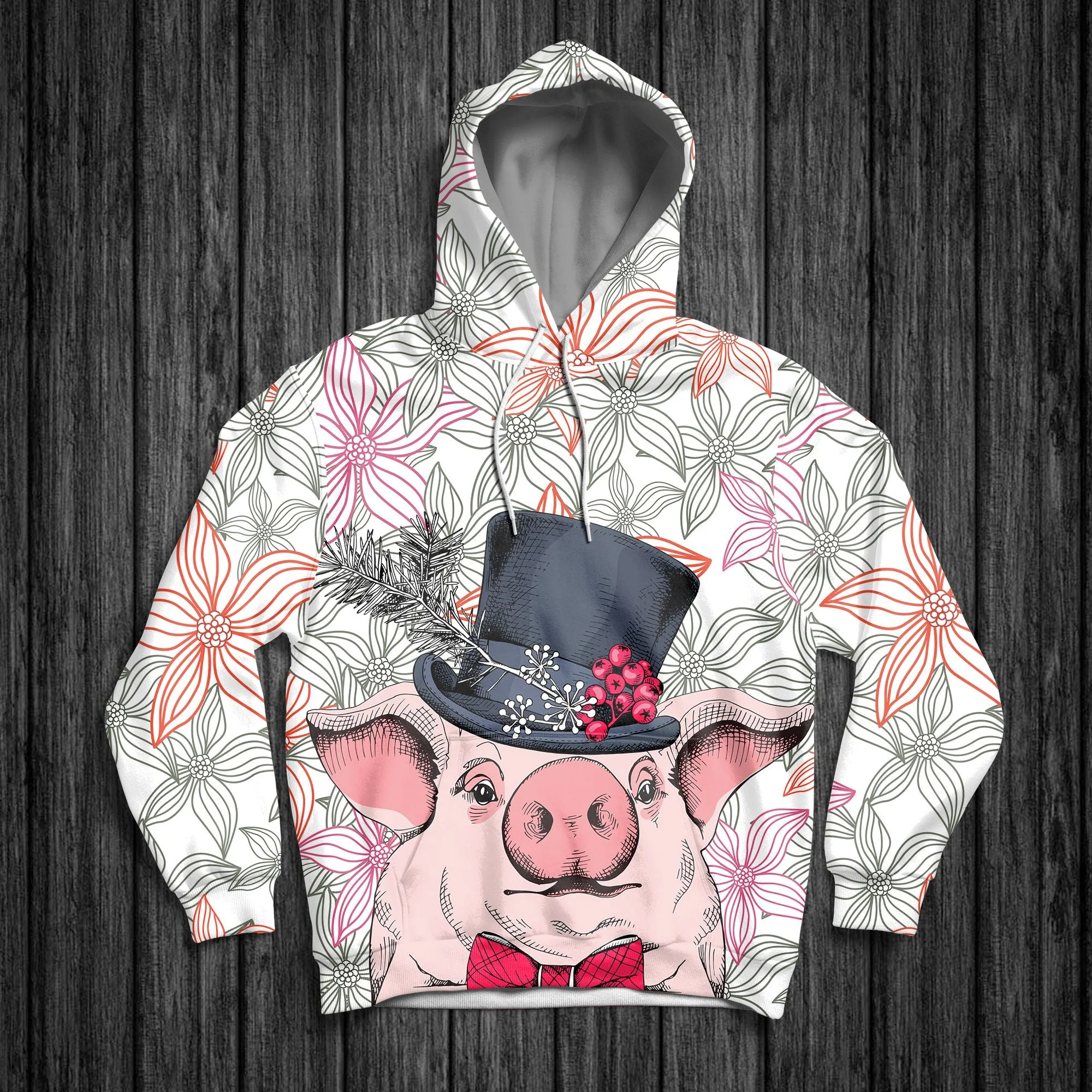 Magician Cute Pig Pullover Premium Hoodie, Perfect Outfit For Men And Women On Christmas New Year Autumn Winter - Image 3