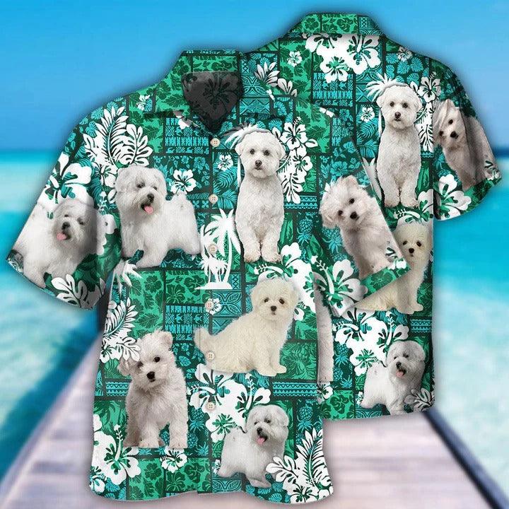 Maltese Aloha Hawaii Shirt - Dog Green Tropical Style Hawaiian Shirt For Summer - Perfect Gift For Dog Lovers, Friend, Family