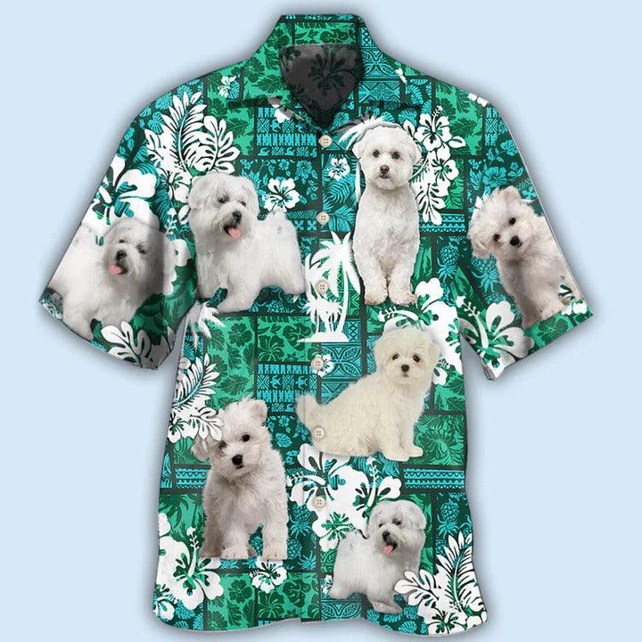 Maltese Aloha Hawaii Shirt - Dog Green Tropical Style Hawaiian Shirt For Summer - Perfect Gift For Dog Lovers, Friend, Family - Image 2