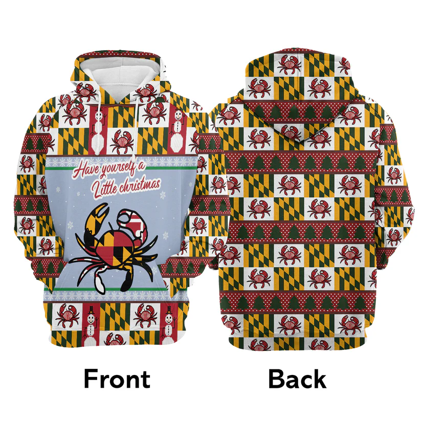 Maryland Xmas Premium Christmas Hoodie, Have Yourself a Little Christmas Unisex Hoodie For Men & Women - Perfect Gift For Christmas, Maryland Lovers - Image 4