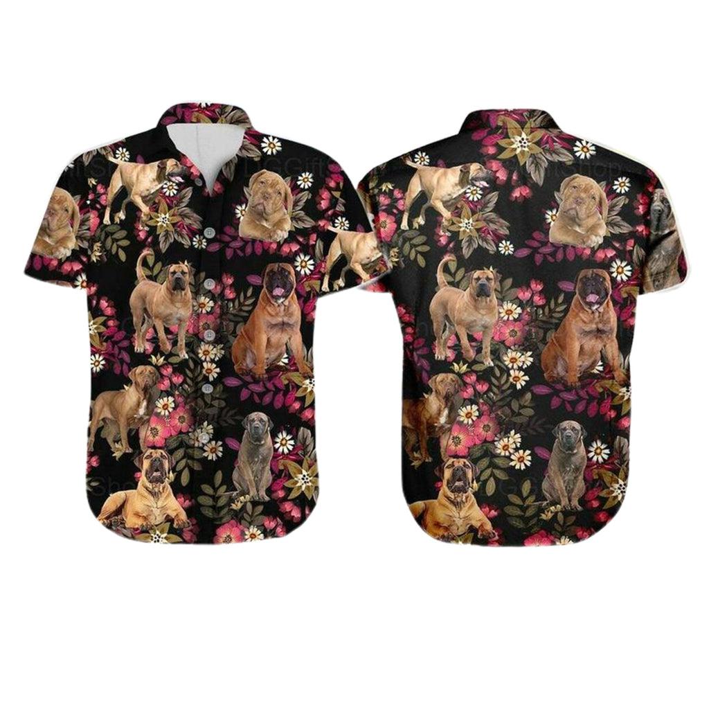 Mastiff Dog Aloha Hawaiian Shirt - Mastiff Pet Lover Hawaiian Shirt, Flowers Floral Pattern Hawaiian Shirt For Men & Women, Mastiff Dog Lover