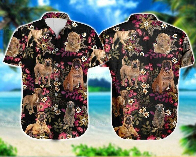 Mastiff Dog Aloha Hawaiian Shirt - Mastiff Pet Lover Hawaiian Shirt, Flowers Floral Pattern Hawaiian Shirt For Men & Women, Mastiff Dog Lover - Image 2