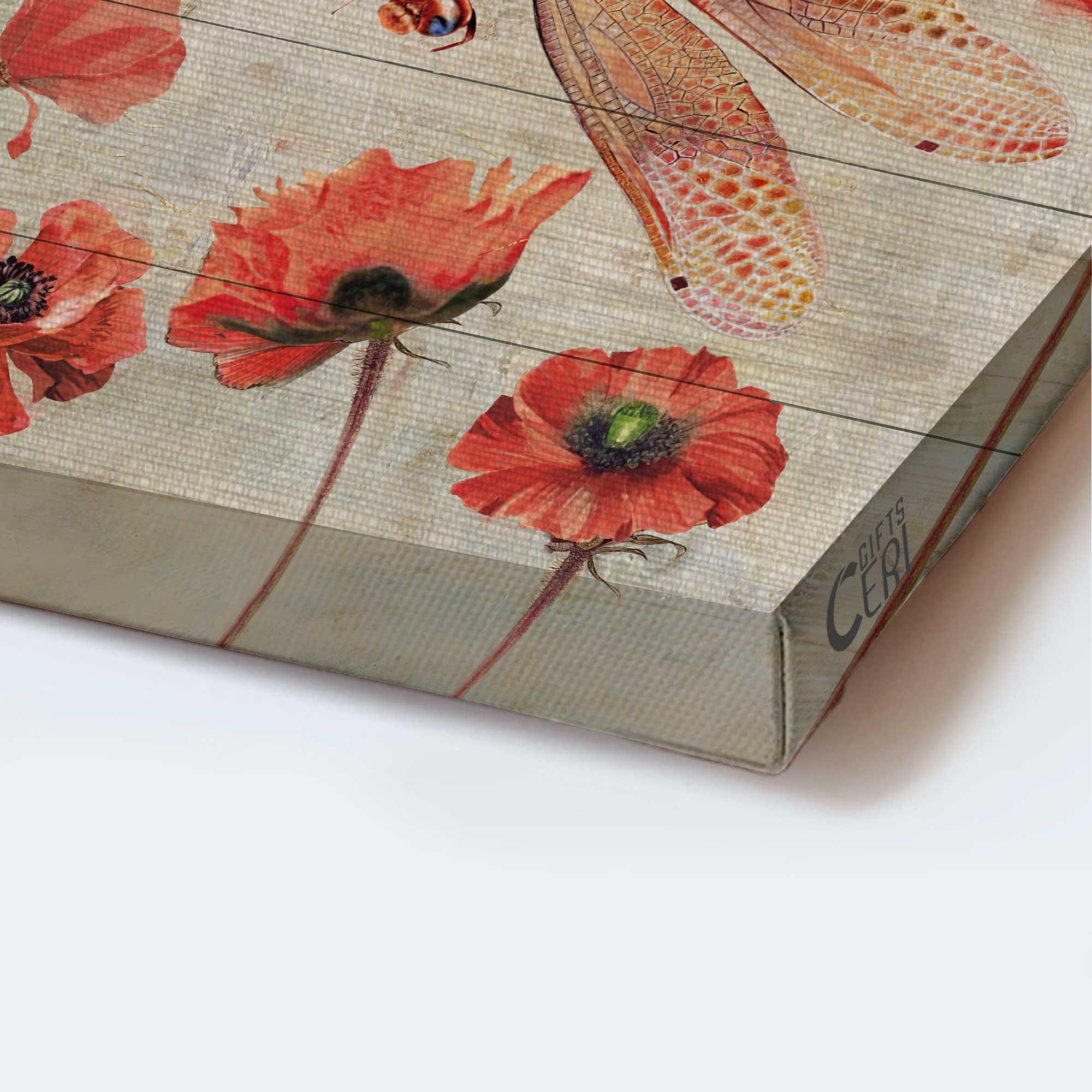 Memorial Portrait Canvas- Red dragonfly, Poppy painting - Gift for members family- Signs from heaven show up to remind you love never dies - Heaven Portrait Canvas Prints, Wall Art - Image 5