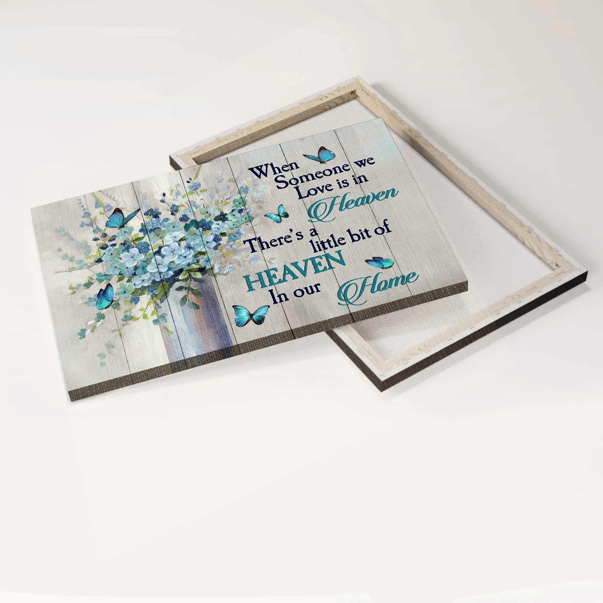 Memorial Premium Wrapped Landscape Canvas - Baby Flower Vase, Blue Butterfly, When Someone We Love Is In Heaven - Heaven Gifts For Family Members - Image 2