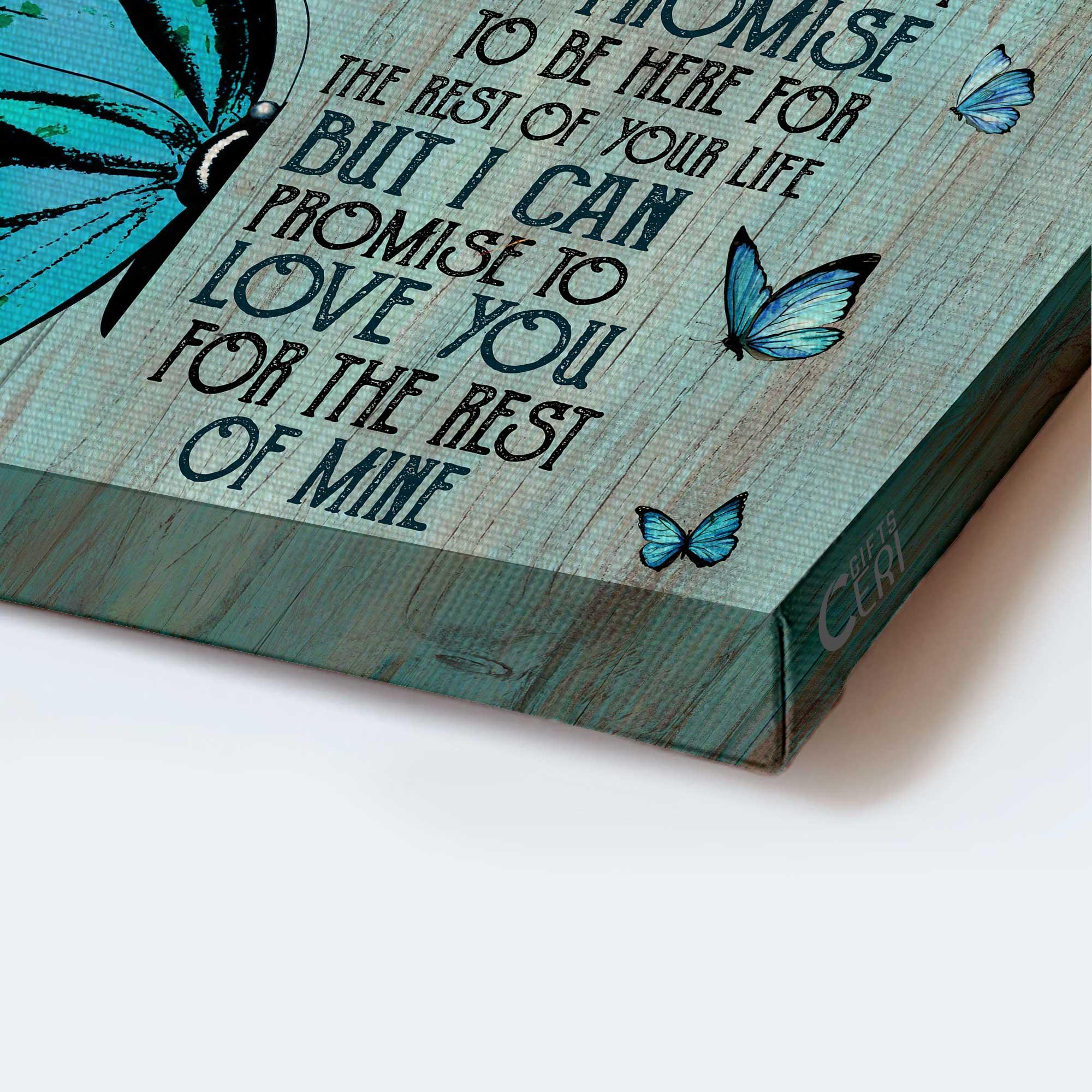 Memorial Premium Wrapped Landscape Canvas - Blue Butterfly, I Can't Promise To Be Here For The Rest Of Your Life - Heaven Gift For Members Family - Image 4