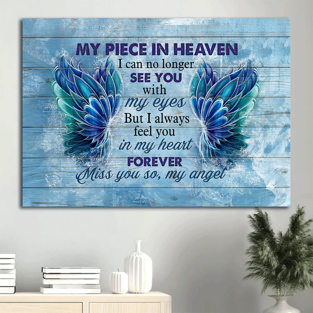 Memorial Premium Wrapped Landscape Canvas - Gorgeous wings canvas, I always feel you in my heart - Heaven Gifts for members family