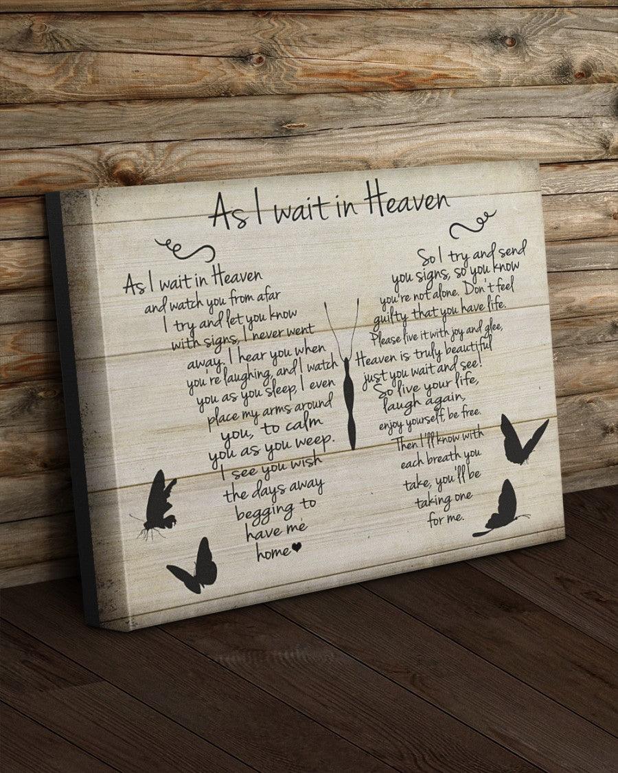 Memorial Premium Wrapped Landscape Canvas - Sympathy Gift, Remembrance Gift, As I Wait In Heaven - Heaven Gift For Members Family - Image 4