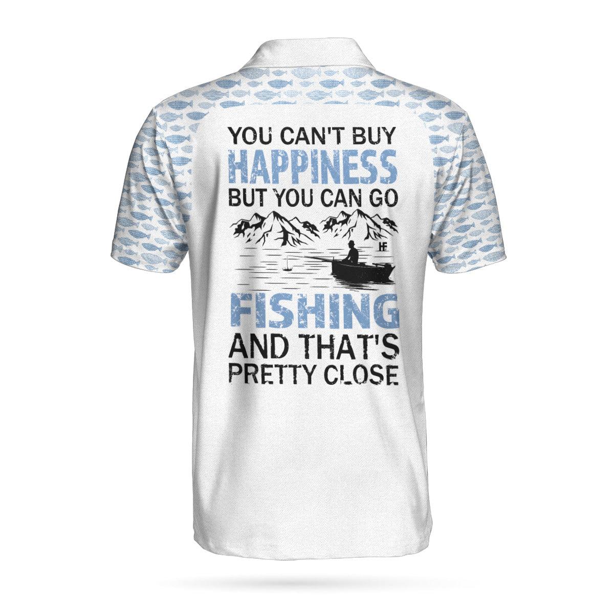 Men Golf Fishing Shirt - White Fishing Men Polo Shirt, Gone Fishing You Can't Buy Happiness But You Can Go Fishing Shirt For Men - Image 2