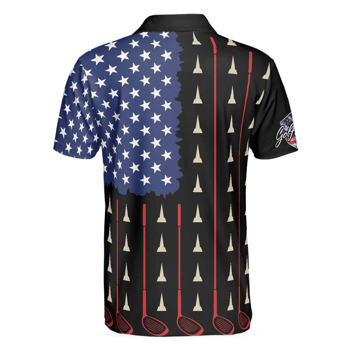 Men Golf Polo Shirt - American Flag Golf Clubs Men Polo Shirt, Golfaholic Polo Shirt - Perfect Polo Shirt For Men, Golfers, Golf Lovers - Image 2